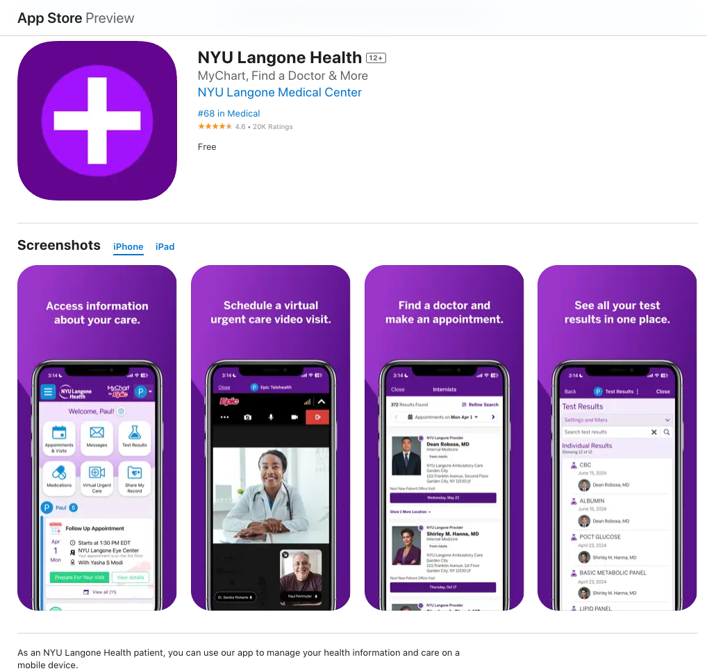 NYU Langone Radiology Scheduling App