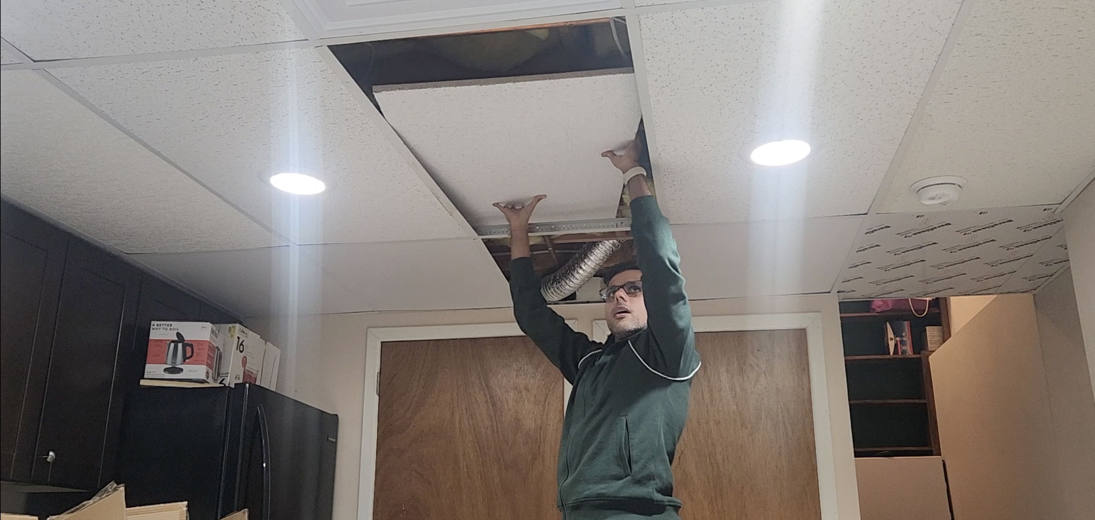 Removing a ceiling tile